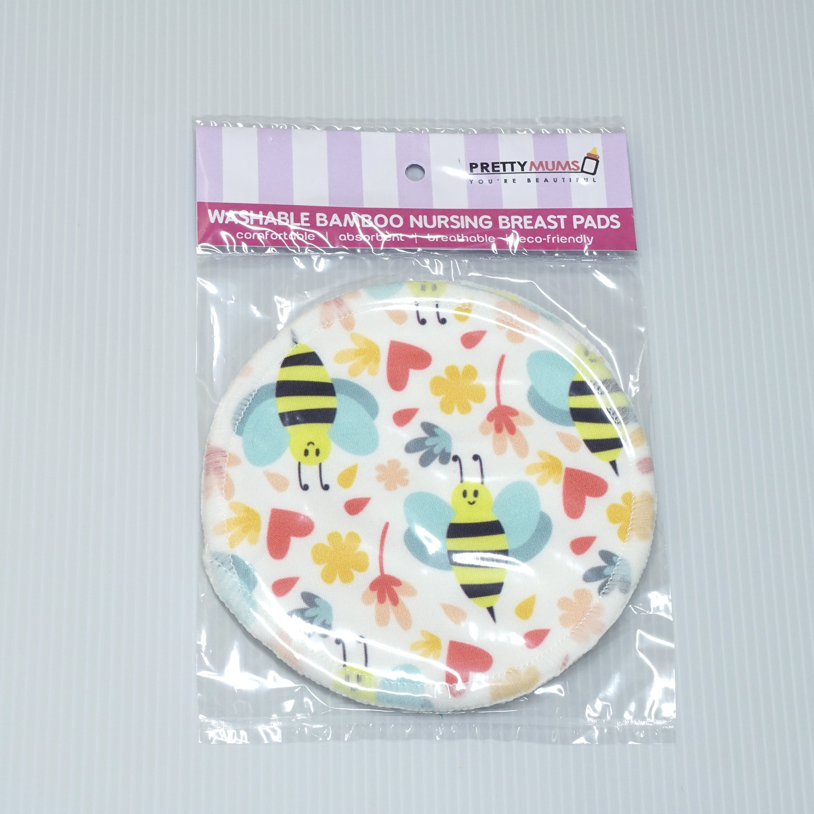 PrettyMums Washable Bamboo Nursing Pads (Snowman/Caterpillars/Bees/Sea Creatures - Coral)